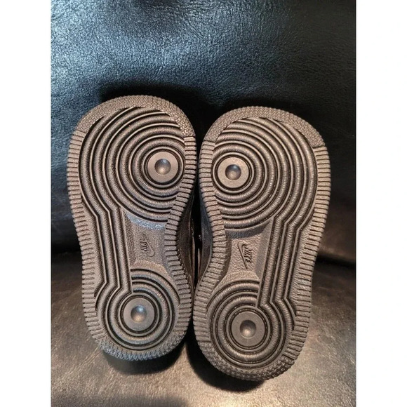 Nike Air Force 1 Mid LE TD Toddler Size 4C Triple Black Leather Sneakers NEW - Picture 6 of 10